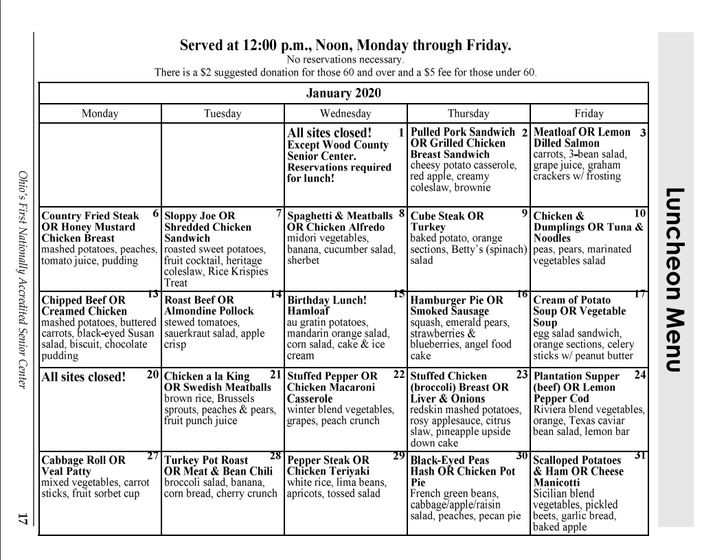 Meals Wood County Committee on Aging